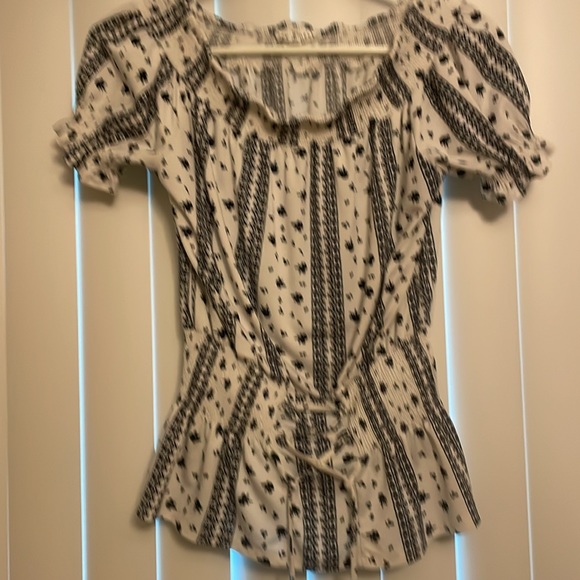 New & Next Tops - Peplum Lace up Bodice Top(M)